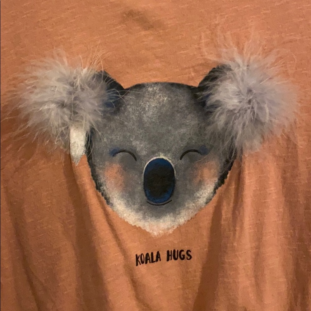 Koala fuzzy ears shirt